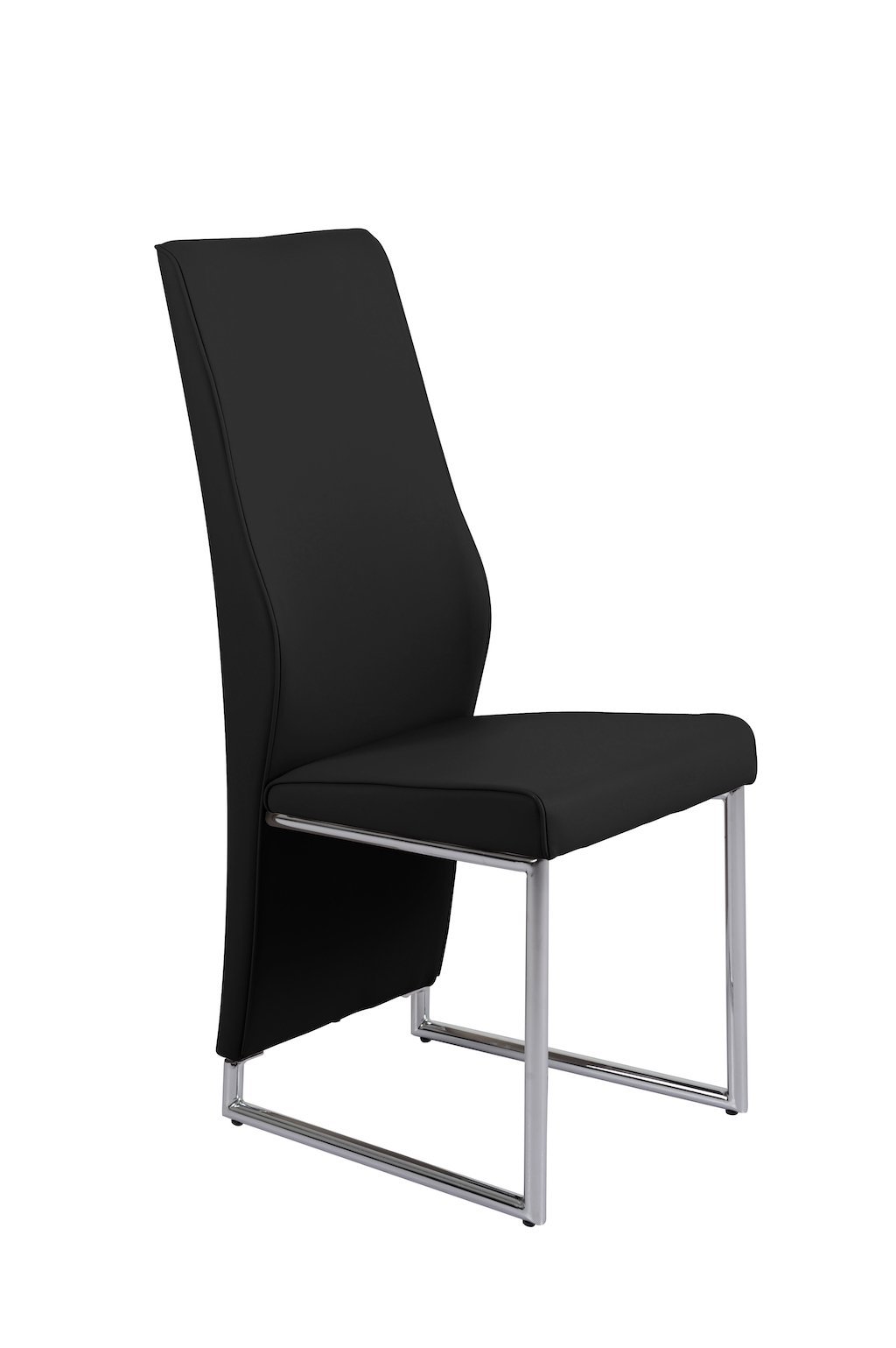 Crystal Set of 4 Chairs - Black PU with UK FR Foam + Chrome Legs