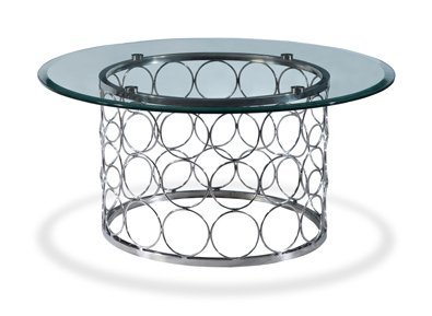 Circular Coffee Table - Stainless Steel with Chrome Finish/clear Glass