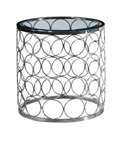 Circular Dining Table - Stainless Steel with Chrome Finish/clear Glass