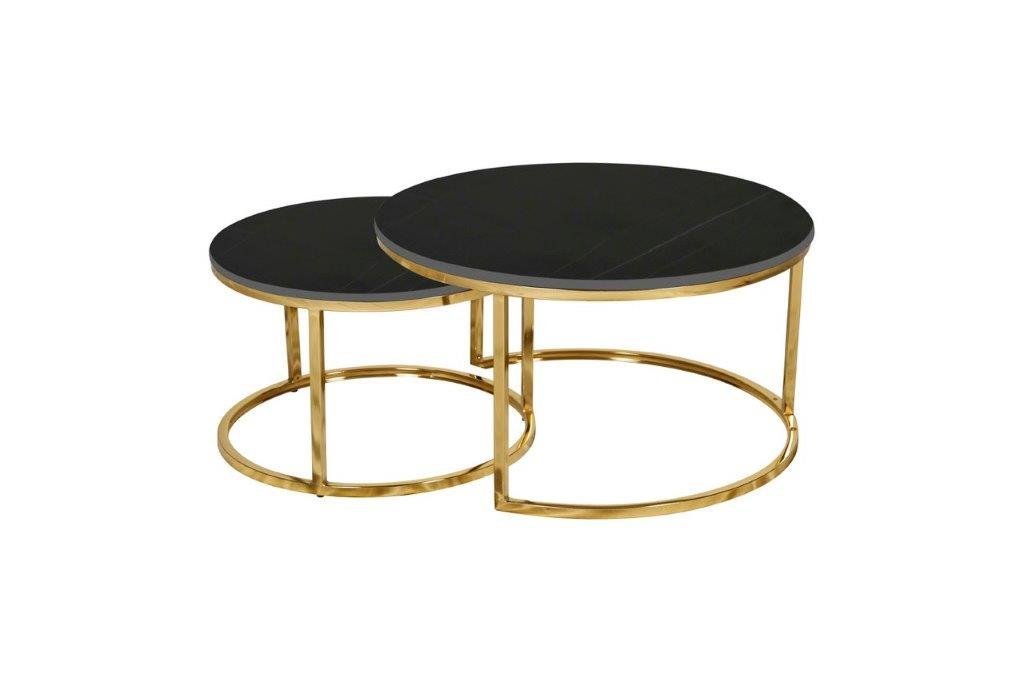 Circo Black Circular Coffee Table Nest