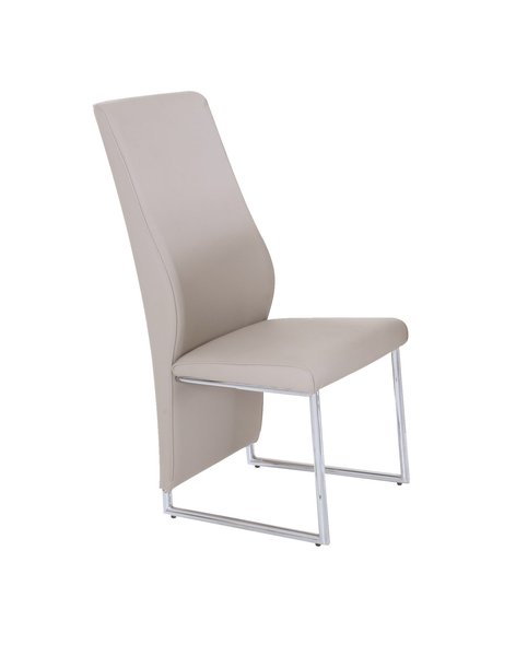 Set of 4 Chairs - Champagne PU with UK FR Foam + Chrome Legs