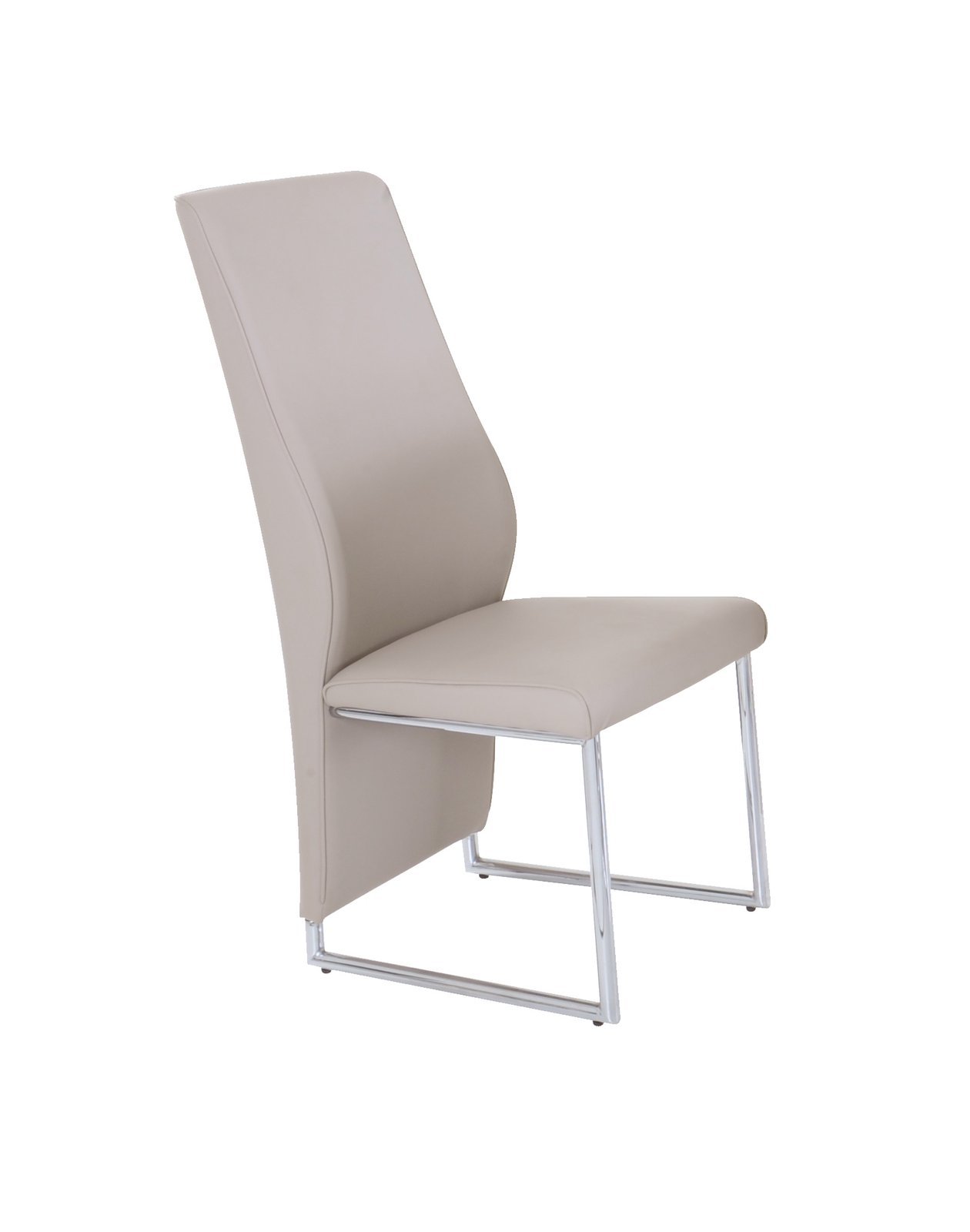 Set of 4 Chairs - Champagne PU with UK FR Foam + Chrome Legs