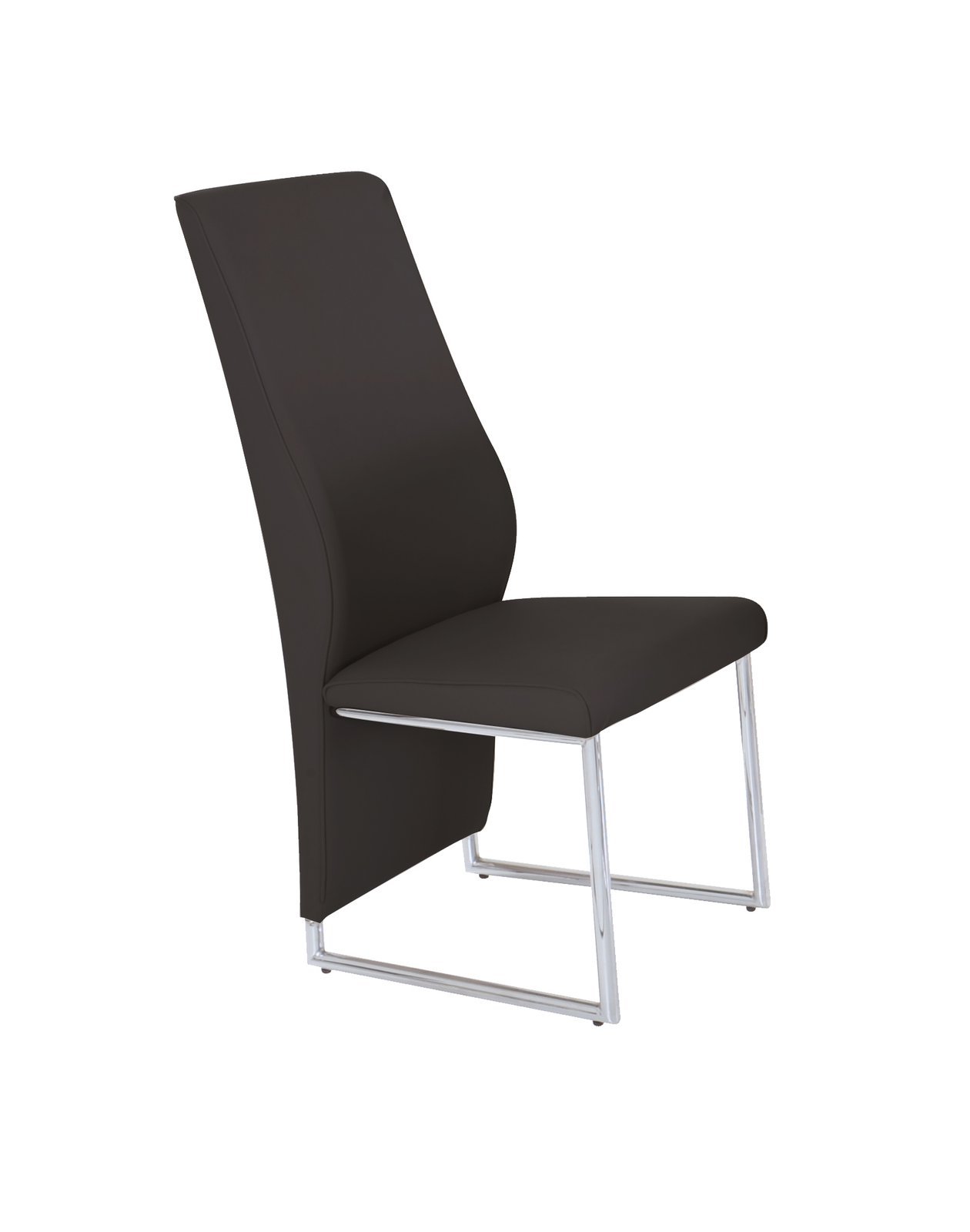Crystal Set of 4 Chairs Black PU with UK FR Foam + Chrome Legs