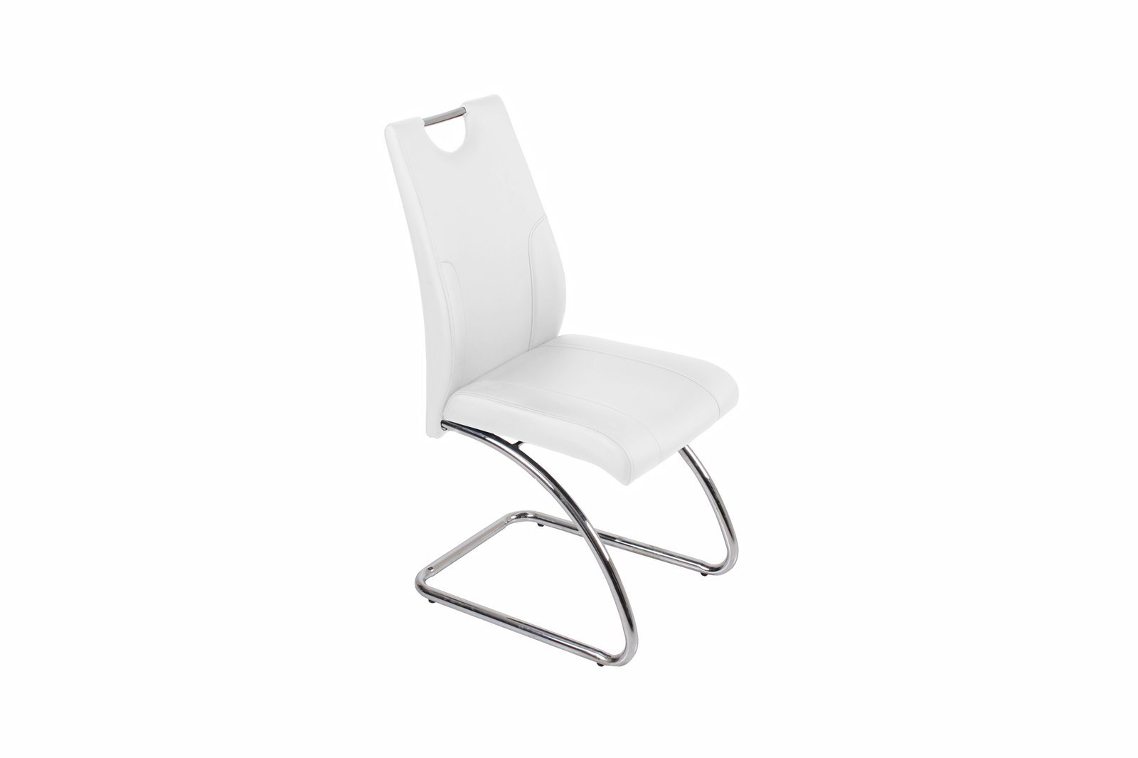 Jazz Set of 4 Chairs - White (S2) PU with UK FR Foam + Chrome Legs