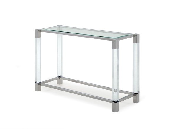 Sofa Table - Acrylic/polished Stainless Steel/clear Glass