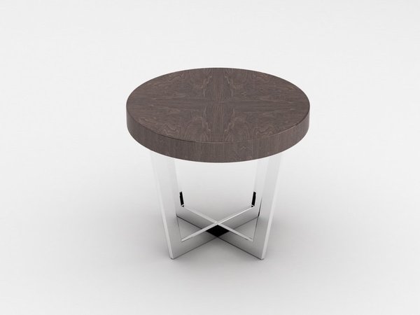 Circular End Table - Acorn High Gloss/polished Stainless Steel