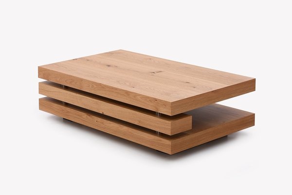 Fraser White Oak Veneer (HB51N) with Knots Rect Coffee Table