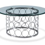 BACALL COLLECTION - Circular Coffee Table - Stainless Steel With Chrome Finish/Clear Glass