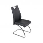ZENITH COLLECTION - Set of 4 Chairs - Black PU with UK FR Foam + Chrome Legs