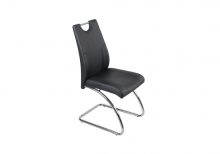 JAZZ GREY Set of 4 -  Dining Chair Set - Black - Grey Glass Top/Grey Painted Metal Frame + Legs