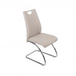 ZENITH COLLECTION - Set of 4 Chairs - Champagne PU with UK FR Foam + Chrome Legs