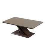CUBA COLLECTION - Coffee Table -Dark Wood effect /Khaki Glass/Chrome Leg