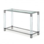 MAYFAIR COLLECTION - Sofa Table - ACRYLIC/POLISHED STAINLESS STEEL/CLEAR GLASS