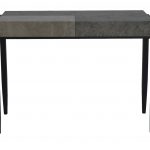 VERMONT COLLECTION - Sofa Table - LIGHT + DARK CONCRETE FINISH ON MDF/BLACK METAL LEGS