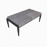 VERMONT COLLECTION - Coffee Table - Light + Dark Concrete Finish on MDF / Black Metal Legs