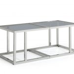 LILLE - Coffee Table - POLISHED STAINLESS STEEL FRAME/TINTED GLASS