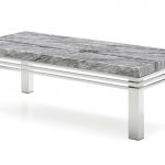ROME COLLECTION - Coffee Table - GREY MARBLE TOP/POLISHED STAINLESS STEEL