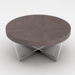 NAPOLI COLLECTION - Circular Coffee Table- Acorn High Gloss/Polished Stainless Steel