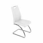 Jazz Set of 4 Chairs - White (S2) PU with UK FR Foam + Chrome Legs