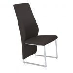 Crystal Set of 4 Chairs black PU with UK FR Foam + Chrome Legs